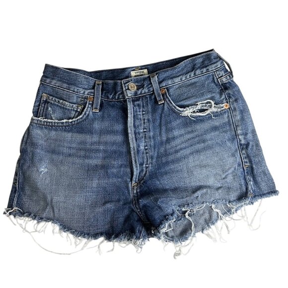 Citizens of Humanity Nikki Vintage 26 Distress Torn Button-Fly Jean Shorts High - Picture 1 of 15